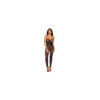 Bodystocking en résille noire, sans couture, avec large décolleté à armature  